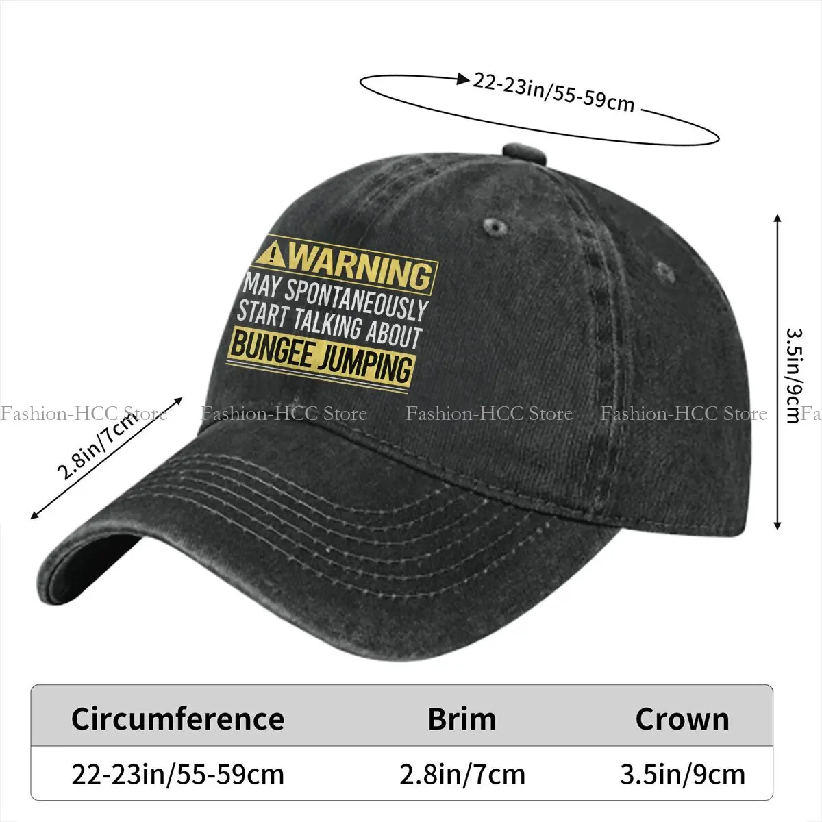 Bungee Jumping Extreme Sports Multicolor Hat Peaked Women's Cap Warning About Personalized Visor Protection Hats