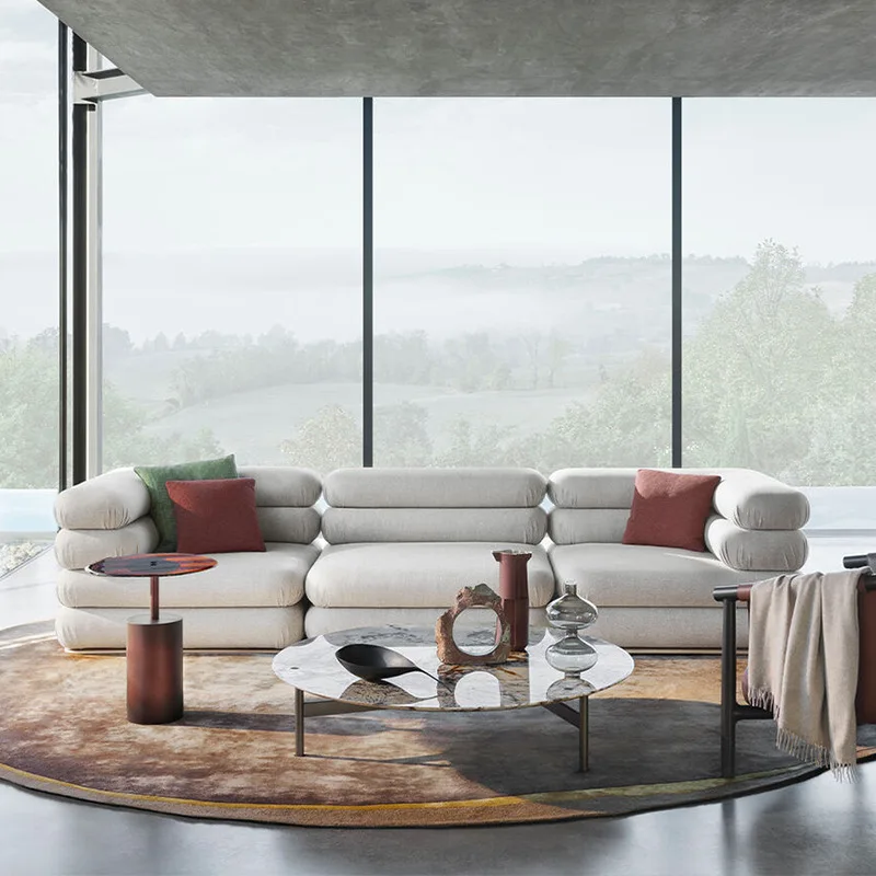

Sofa Large Apartment Villa Free Combination Module Sofa Color Matching Lamb Wool Fabric