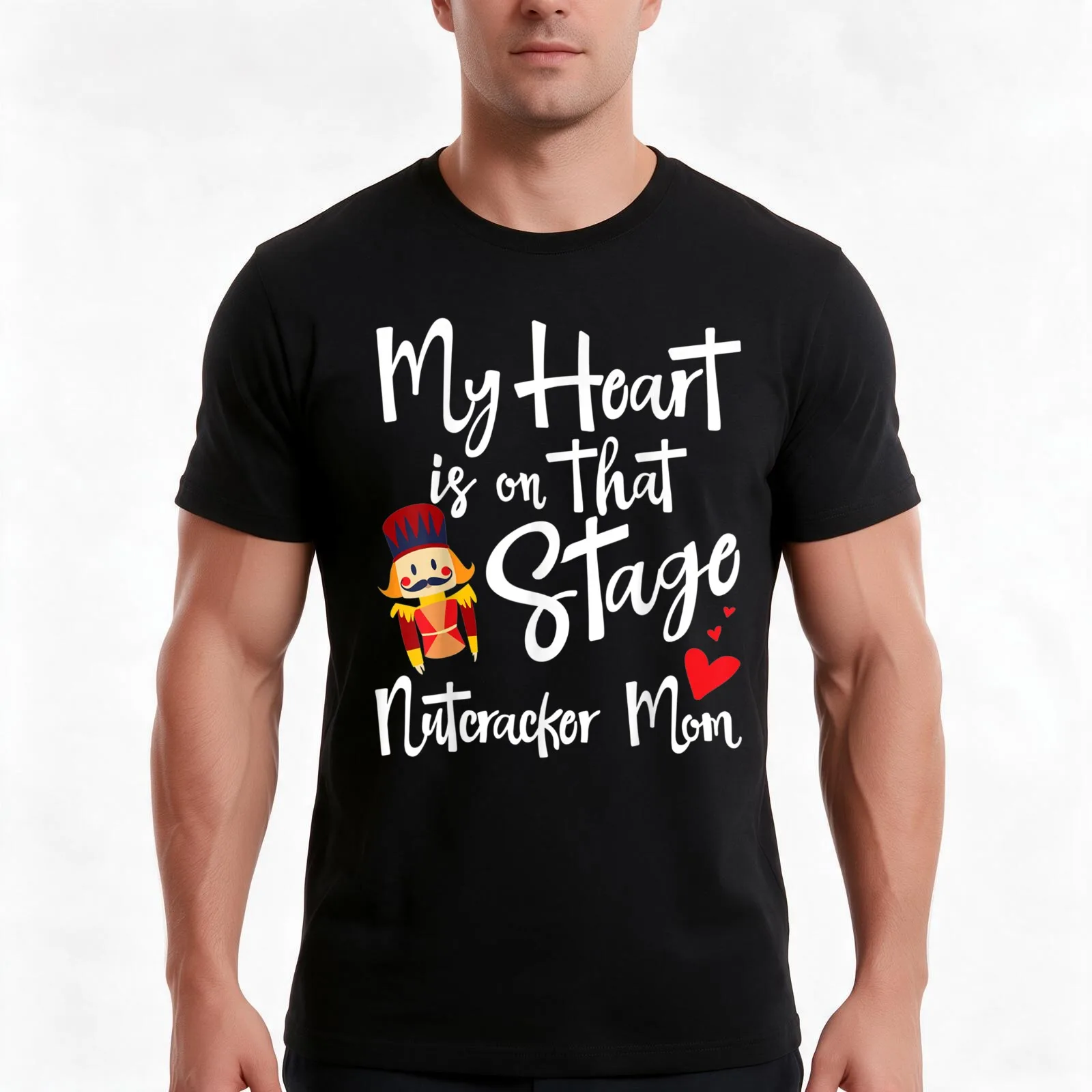 Nutcracker Mom - Love Ballet Dance Mom Gift T-Shirt, Summer Casual Cotton Tee, Oversized Streetwear Tops, Vintage Graphic Print