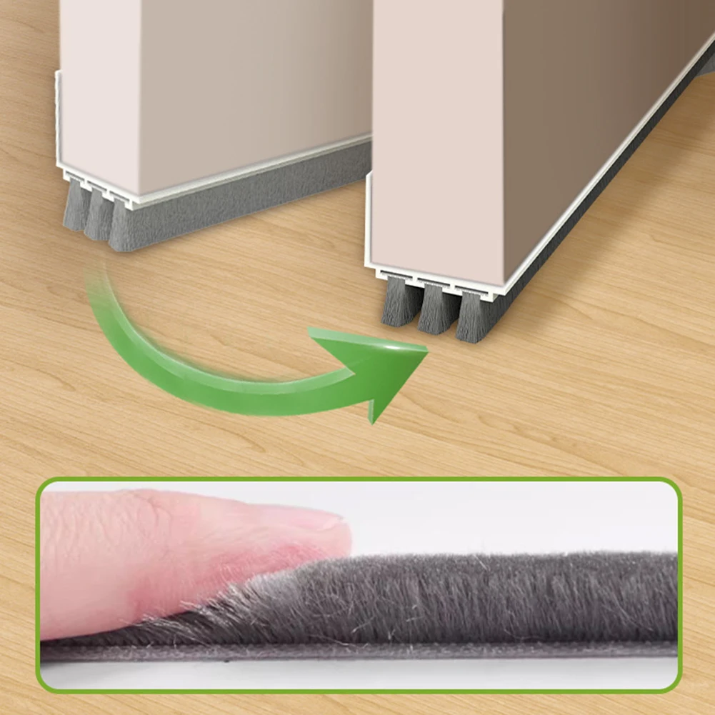 3-layer Door Bottom Brush Seal Strip Door Bottom Special Sound Insulation Strip Door Bottom Seal Strip Door Stopper