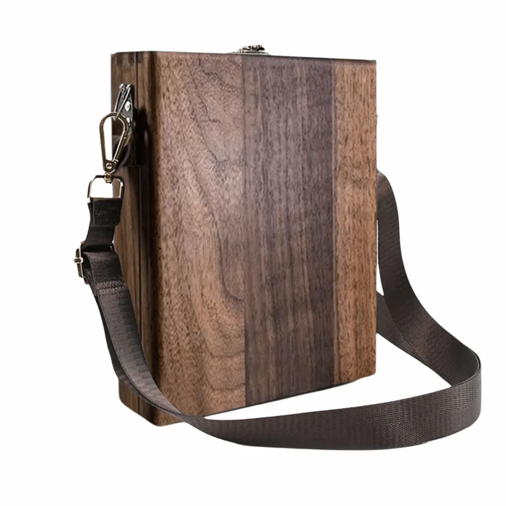 Nostalgic Wooden Box Stationery Box Portable Retro Writers Messenger Wood Box Durable with Lid Artist Tool Bag Painting