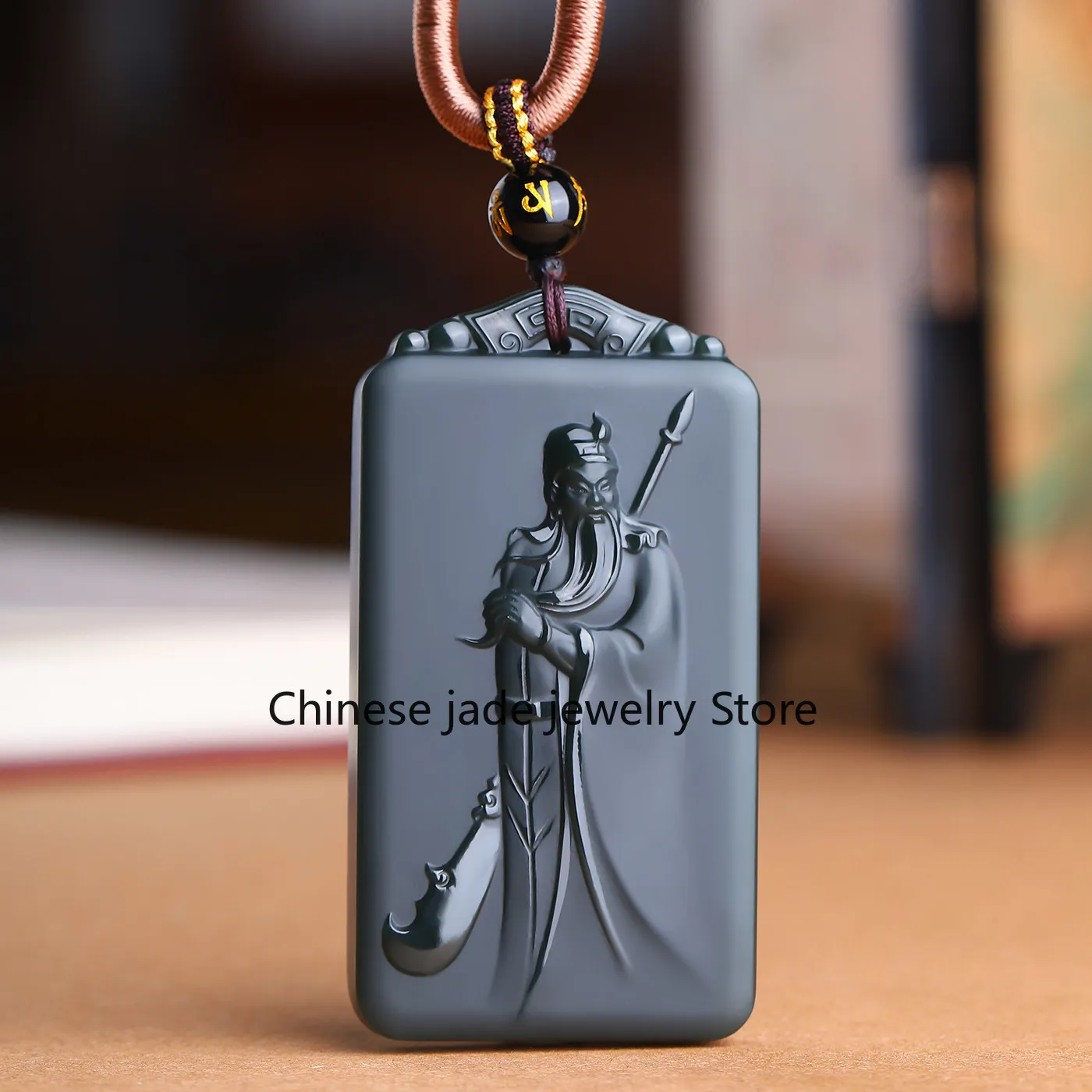 Genuine Xinjiang Hetian jade fine material Guan Gong jade pendant Zhongyi God of Fortune Guan Yu jade pendant men's and women's