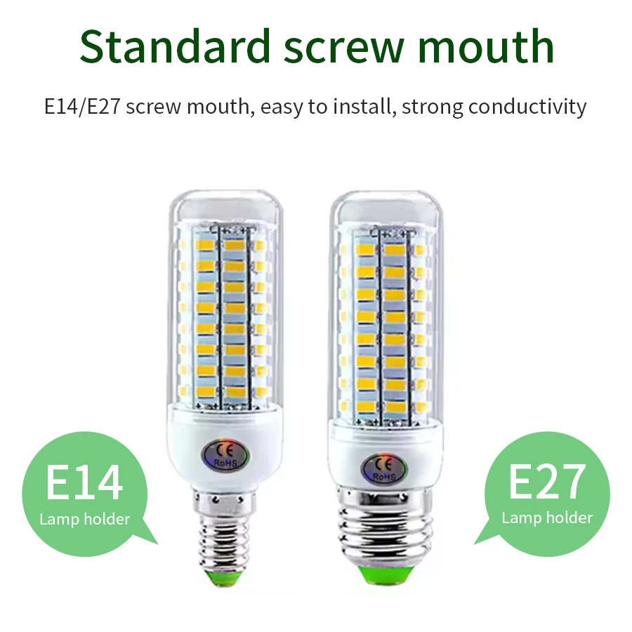 E27 E14 LED لمبة ضوء الذرة 5730SMD 220 فولت 72/96 المصابيح Lampada الأضواء داخلي توفير الطاقة أضواء للمنزل إضاءة غرفة النوم