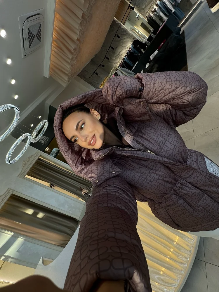 

Стеганые пальто с принтом для женщин, куртки с капюшоном, модная повседневная верхняя одежда, зимние утепленные топы, женская модная зимняя одежда с завязкой на талии