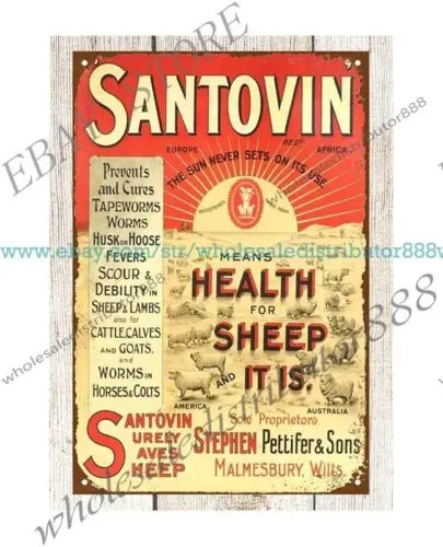 Santovin Health For Sheep metal tin sign reproduction wall decor