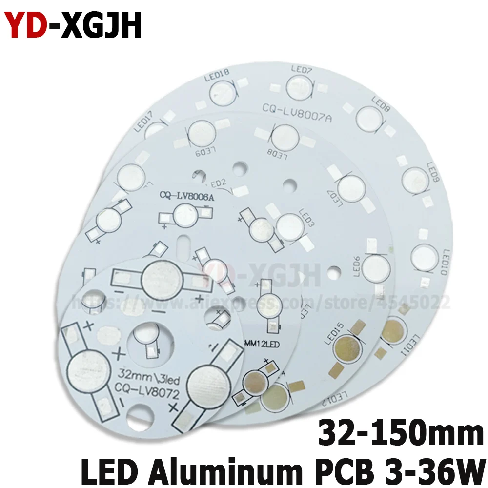 LED Heat Sink Bulb lamp Round Rectangle LED PCB DIY Palte Base3-36W For 1W 3W 5W HighPower Beads Aluminum Plate for spotlight