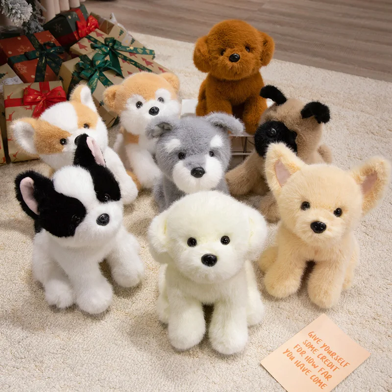 

Очаровательная плюшевая игрушка-собачка: Чихуахуа, Померанский шпиц, Пудель, Мопс. Мягкая имитация животного, кукла-плюшик для девочек, подарок, декор.