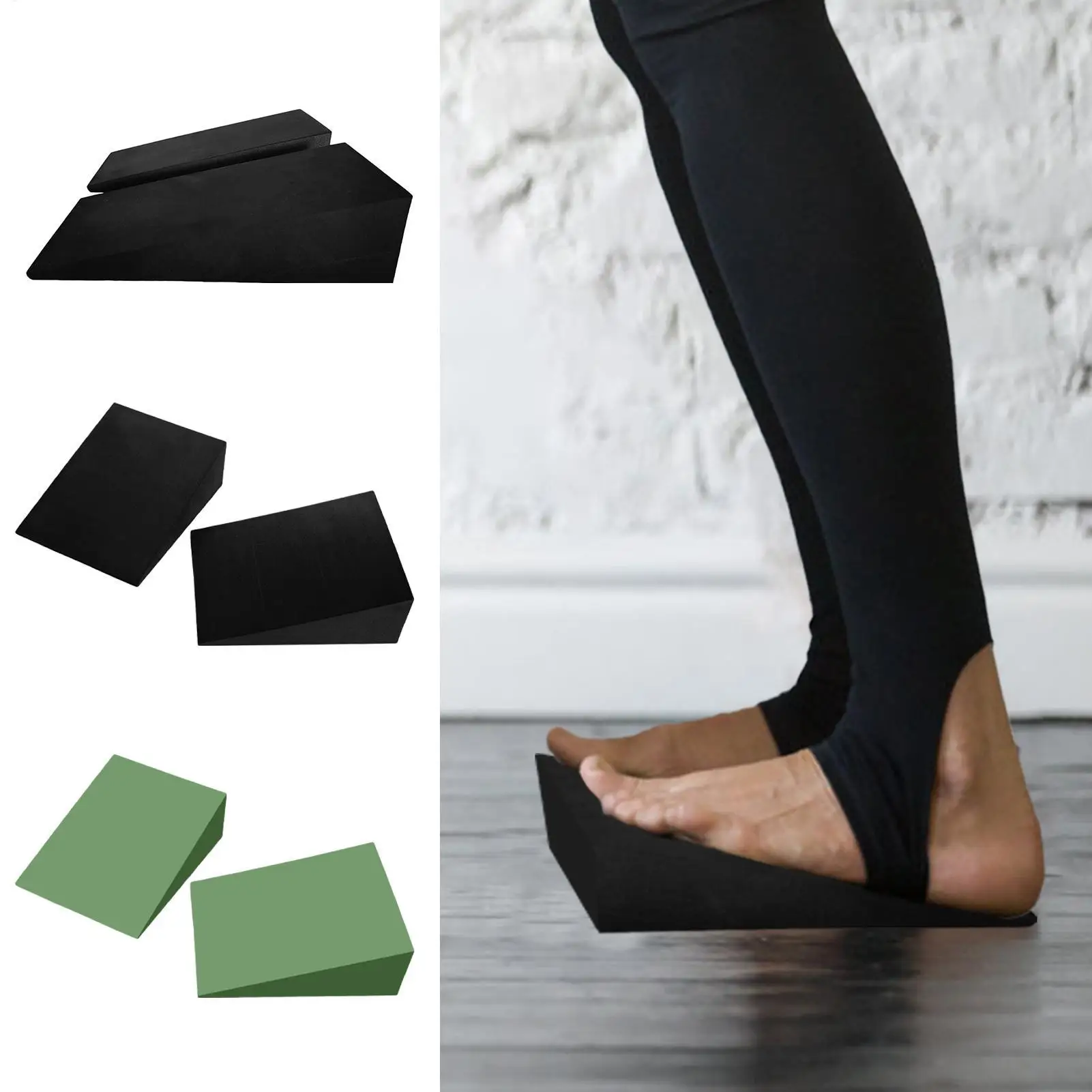 1Pairs  Yoga Wedge Blocks EVA Foam Yoga Wedge Stretch Slant Boards Exercise Yoga Block Pilates Wedge Squats Fitness Accessories