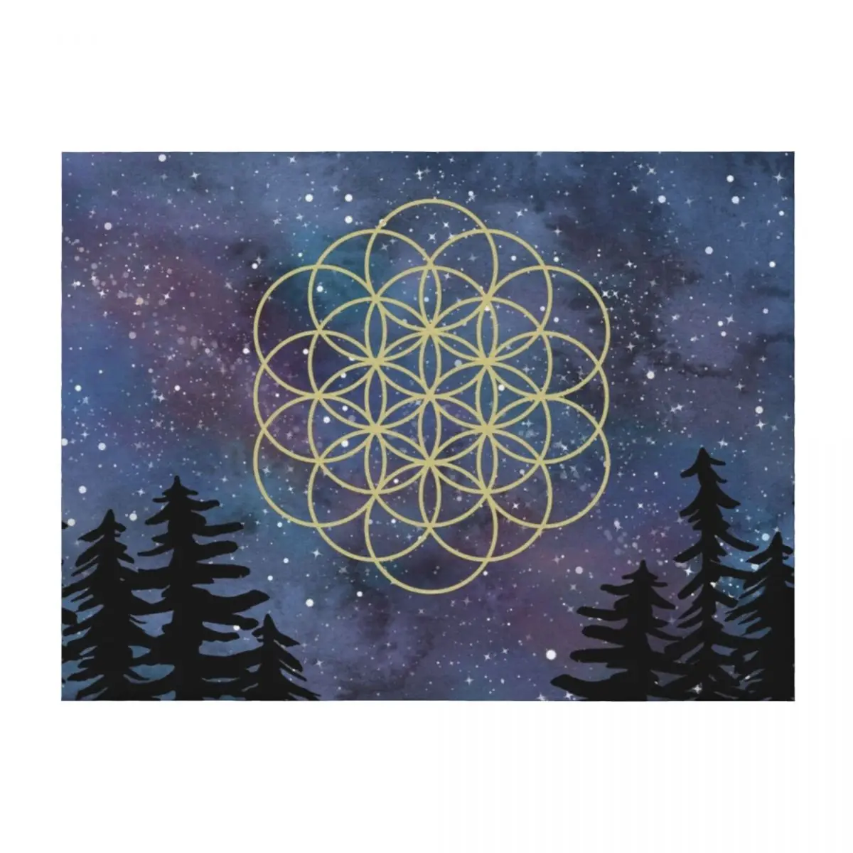 

galaxy flower of life Throw Blanket Picnic Soft Beds for babies Blankets