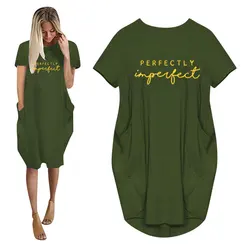 Women's Loose Short Sleeved Summer Plus Size Dress Pocket T-shirt Style Mini Dresses Summer Casual Loose Dress Vestidos