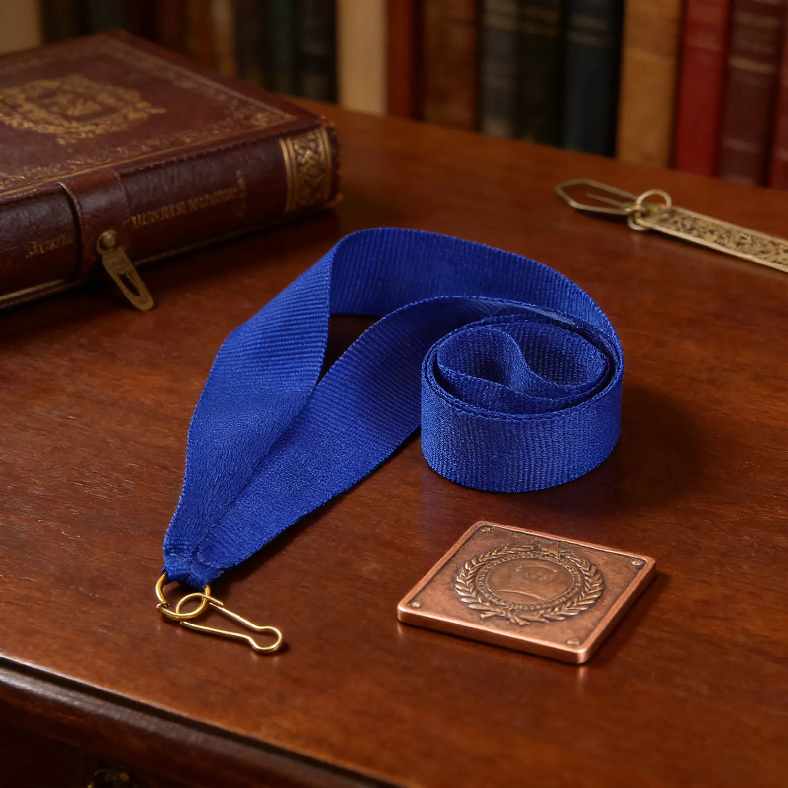 30Pcs Blue Award Medal Neck Ribbons Flat Medal Lanyard Snap Clip Student Awards Sports Party Competition Ribbons
