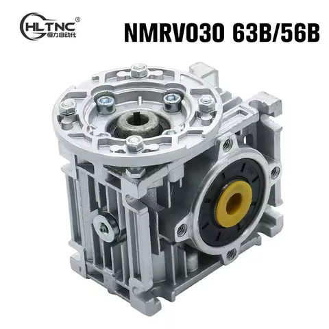 HLTNC Worm Gear Reducer NMRV030 High Torque Gearbox Input 9/11mm Output 14mm Suitable for Nema23 63B14 Flange Induction Motor