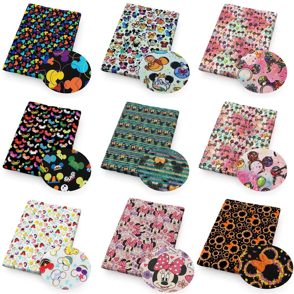 

550*145cm Disney Mickey Minnie Polyester Pure Cotton Material Patchwork Tissue Sewing Quilting Fabrics Needlework Bag