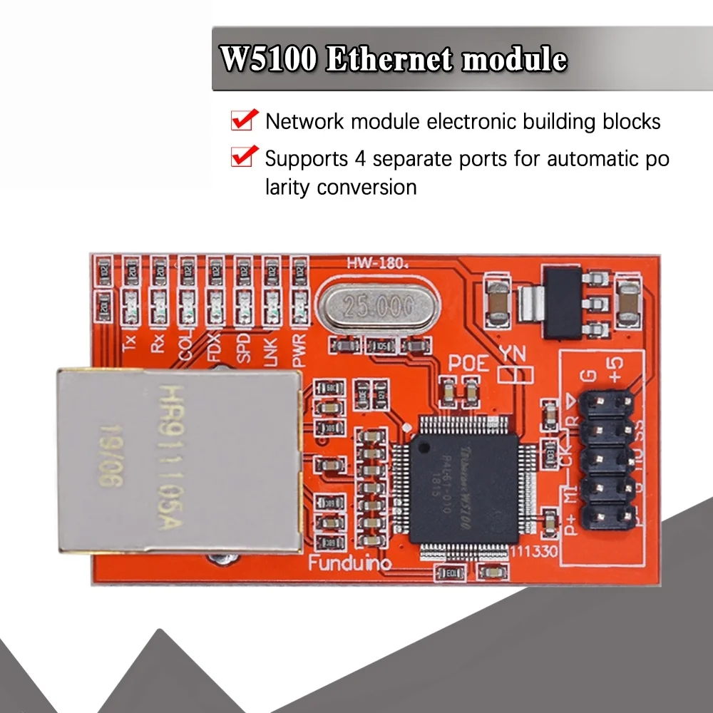 Mini módulo  placa  red W5100 LAN Ethernet Shield R3 W5100 3,3 V Compatible con Ethernet UNO Mega 2560
