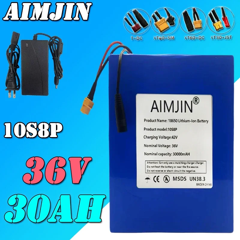 

High-capacity Battery 10S8P Lithium-ion Rechargeable Battery Pack 36V 30000mAh Suitable for Electric Scooter Battery