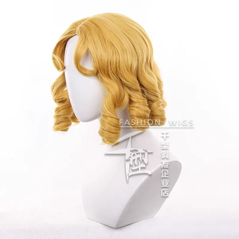 アイデンティティ V ライジングスターコスプレウィッグリリーバリエールチアリーダー合成カーリーヘアハロウィンロールプレイウィッグ + ウィッグキャップ