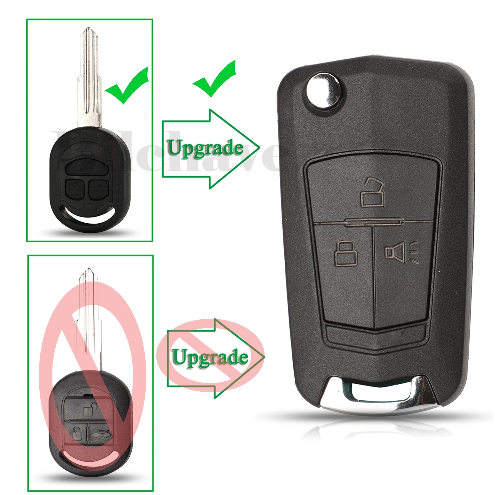 jingyuqin Modified For Chevrolet Lacetti Optra Nubira Vehicle Pocket Alarm 2005-2009 FOB 3 Buttons Remote Car Key Case Shell