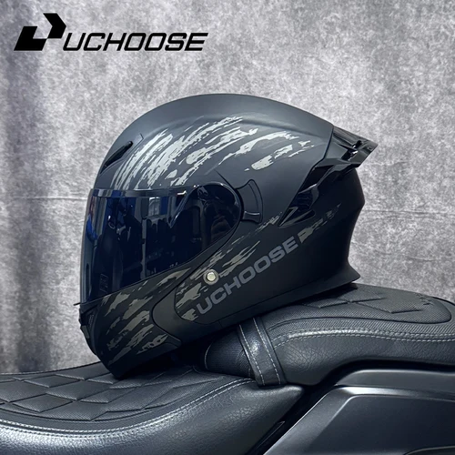 DOT Uchoose-cascos aprobados para motocicleta, equipo de protección contra choques, casco abatible hacia arriba, visera de motocicleta, doble sol