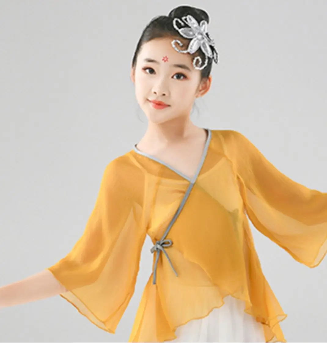 Ubrania dla dzieci Kostiumy do tańca klasycznego Kostiumy do tańca chińskiego Kostiumy do ćwiczeń dla dziewcząt Taniec etniczny Hanfu 2025