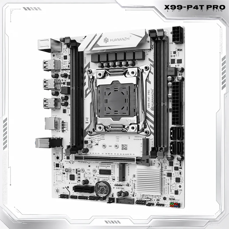 HUANANZHI X99-P4T PRO X99 Motherboard LGA2011-3 Dual Channel DDR3 128GB 2x M.2 NVMe PCIe X16 Gigabit LAN Support M-ATX
