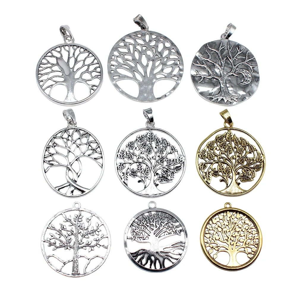 1 Stück großer Baum des Lebens Anhänger für Halskette Herstellung Schlüsselanhänger Herstellung DIY handgemachte Handwerk Charms