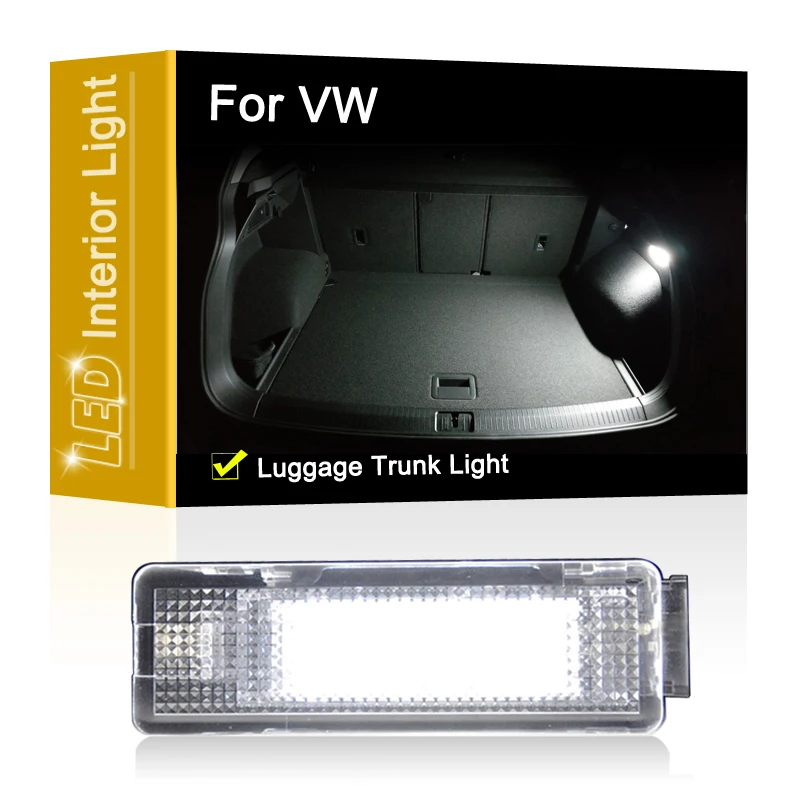 Lámpara LED de 12V para maletero de coche, montaje de luz blanca para maletero de VW, Tiguan, Touran, Transporter, Caddy, Campmob, Passat, CC