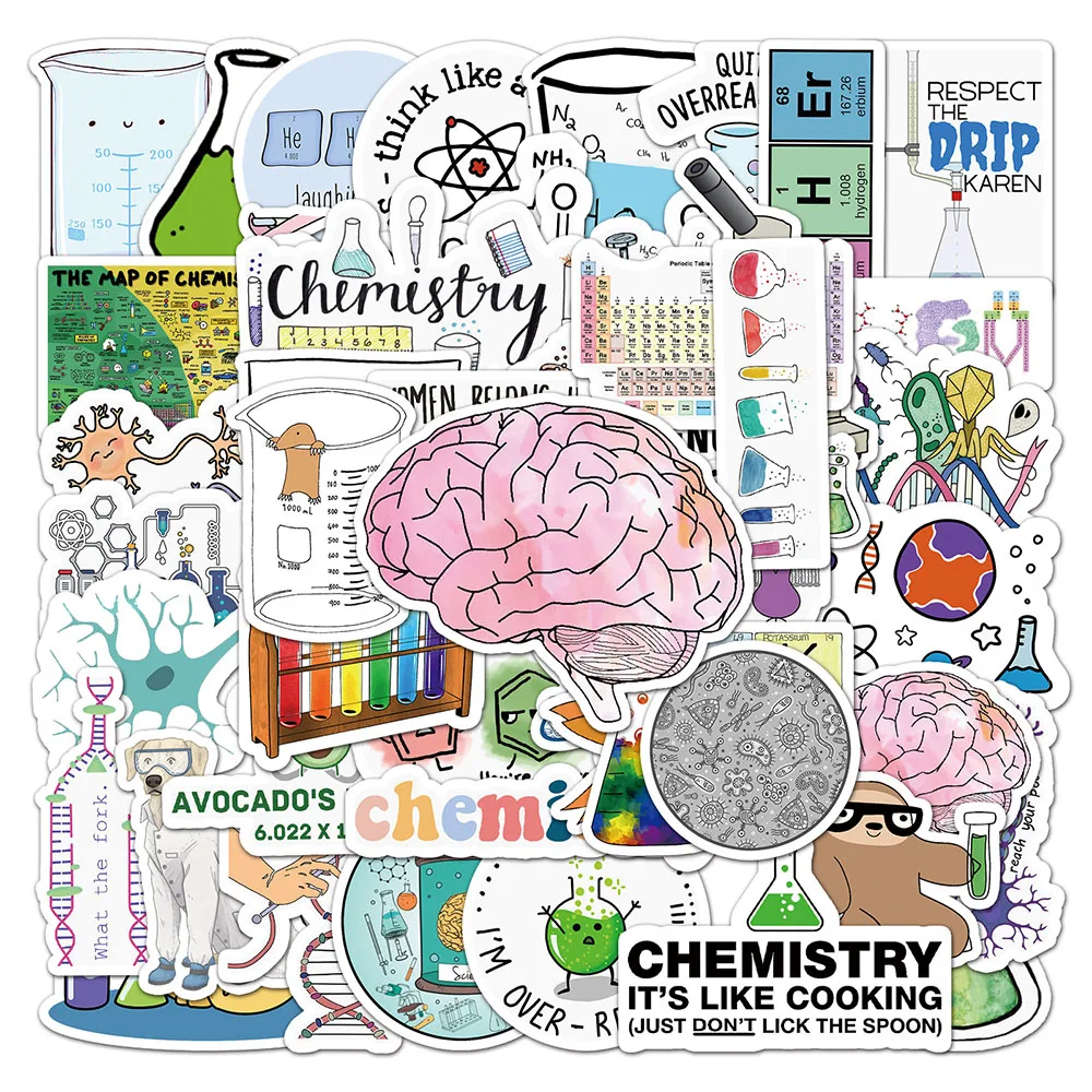 

10/30/50pcs Science Chemistry Laboratory Equations Graffiti Stickers Cartoon Decals Toy DIY Luggage Notebook Guitar Cool Sticker