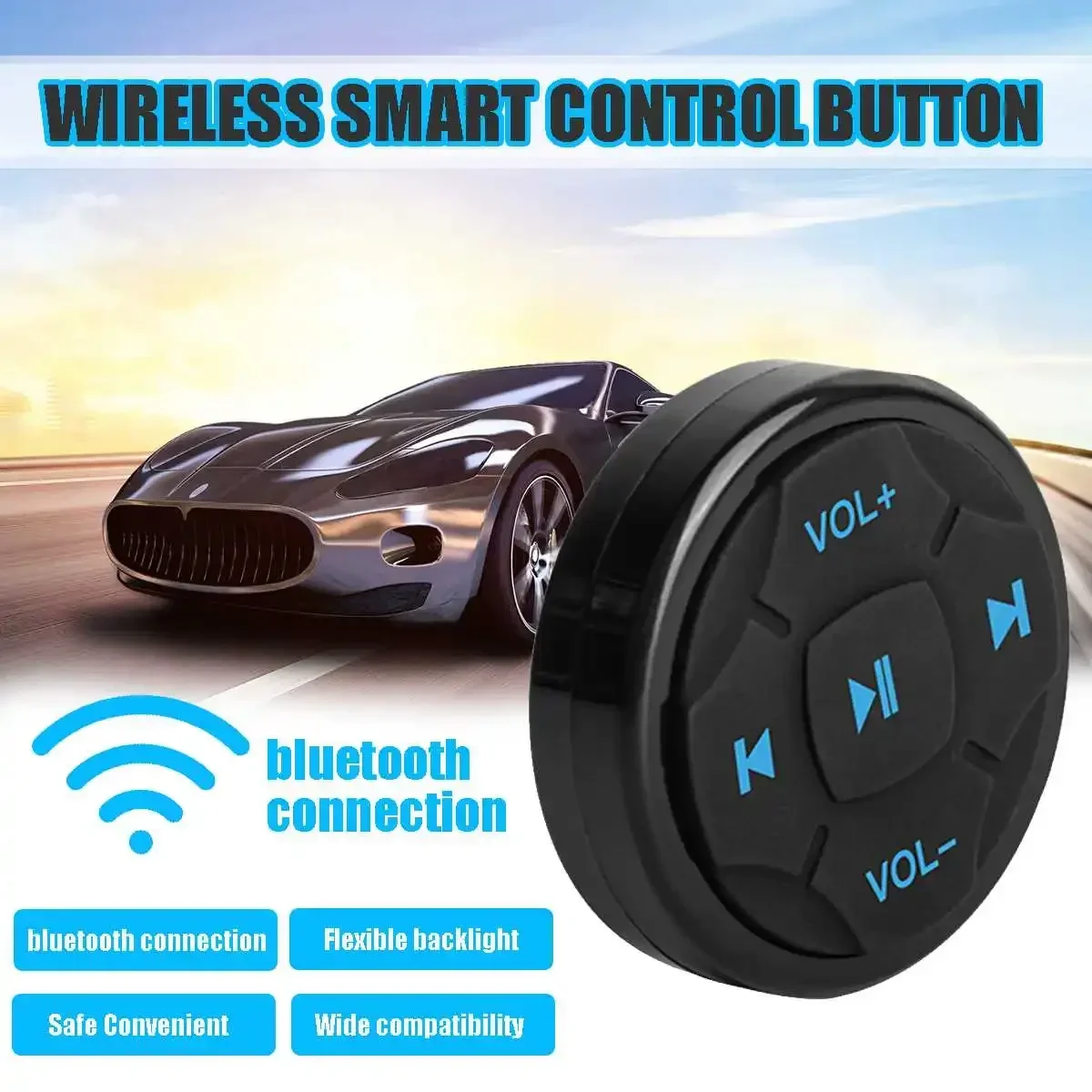 

Universal Car Wireless bluetooth Steering Wheel Mobile Phone Remote Control MP3 Music Play for Android IOS Phone Control Car Kit