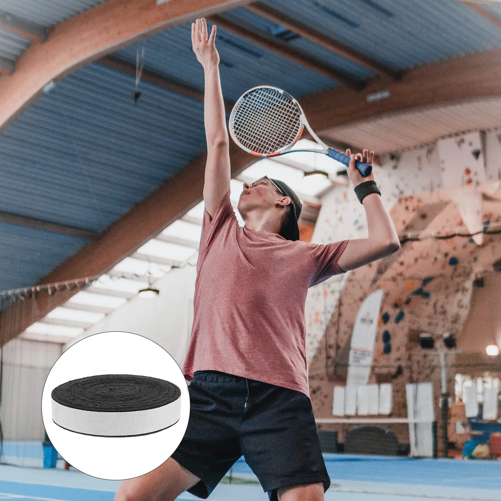 1 Roll High Performance Polyester Tennis Overgrips Anti-Slip Sweatband for Rackets Comfortable Breathable Perforated Sports Grip