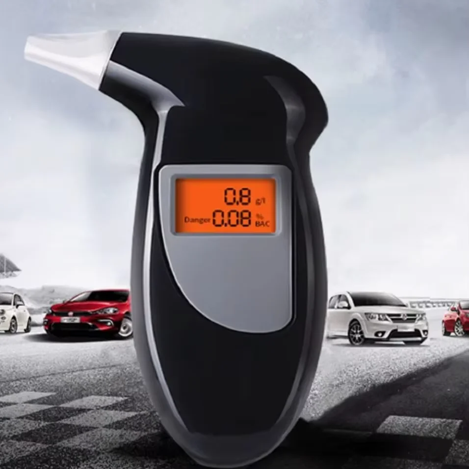 Portable Car Breathalyzer Alcohol Tester Digital In-Car Vehicle-Mounted Alcohol Detector with Extra Mouth for Home