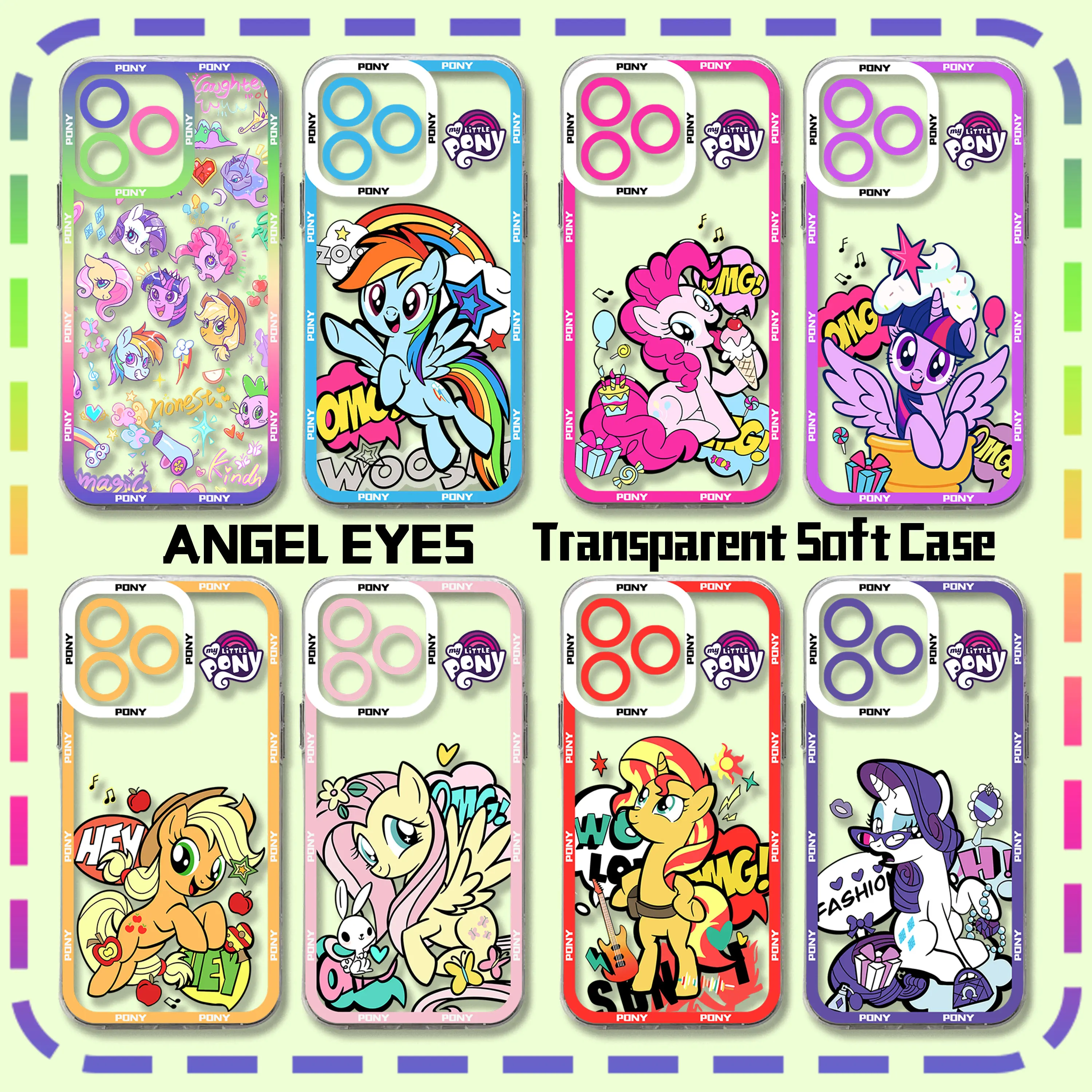 Cartoon Little Unicorns Hot Cute Pony Clear Case For Samsung A73 A72 A71 A53 A52 A51 A50 A42 A32 A30 A23 A22 A13 A12 A35 A55 5G