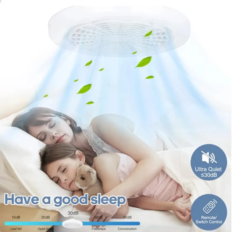 E27 Ceiling Fan Lamp 30W with Remote Control Integrated LED Fan Light Removable Design for Living Room Dining Room Bedroom