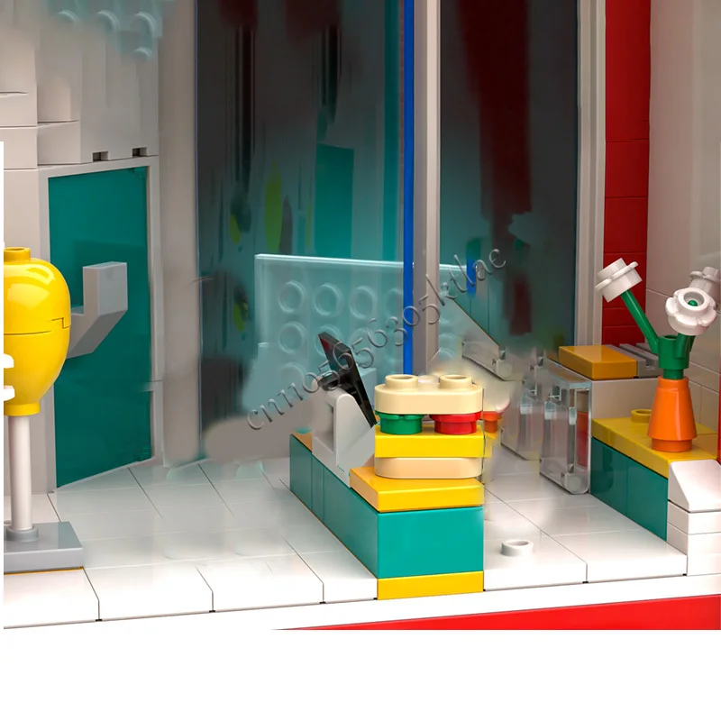 810 قطعة مستشفى مدينة شارع المنزل MOC تخصيص وحدات بنة شعبية التعليمية للأطفال تصميم لتقوم بها بنفسك لعبة عيد الميلاد هدية