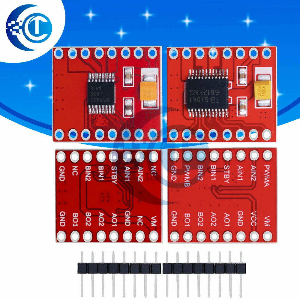 TB6612/DRV8833 Dual Motor Driver 1A TB6612FNG for Arduino Microcontroller Better than L298N — product photo 1 of 1