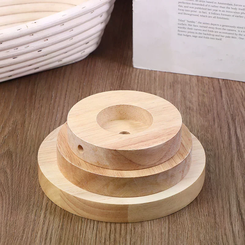 Base de lámpara de mesa de madera de 10CM, 12CM y 15CM, Base redonda de madera maciza para lámpara de exhibición, soporte de piezas de luz para Bases de lámpara de mesa DIY