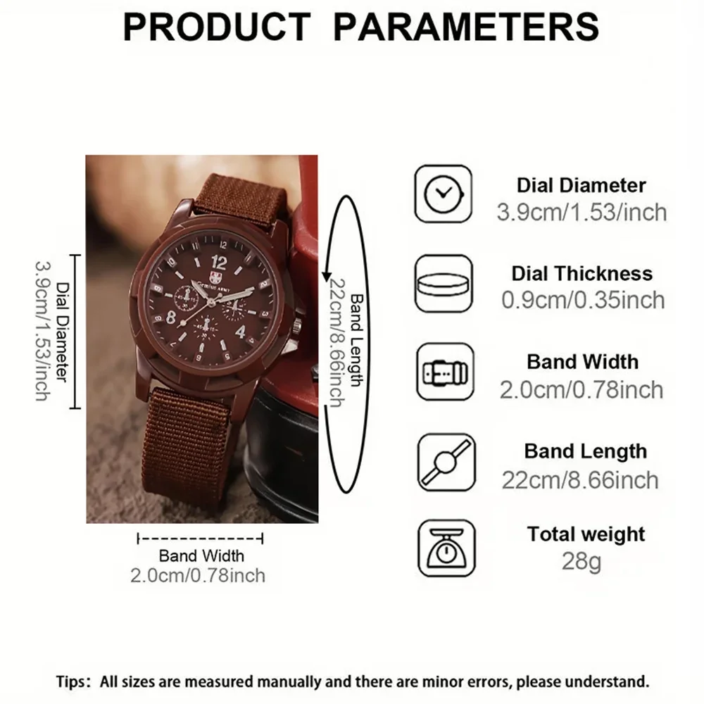 Hot Sale Army Style Men Sports Watch Multi Sub-dial Quartz Wristwatch Casual Outdoor Male Wristwatch Gift For Him
