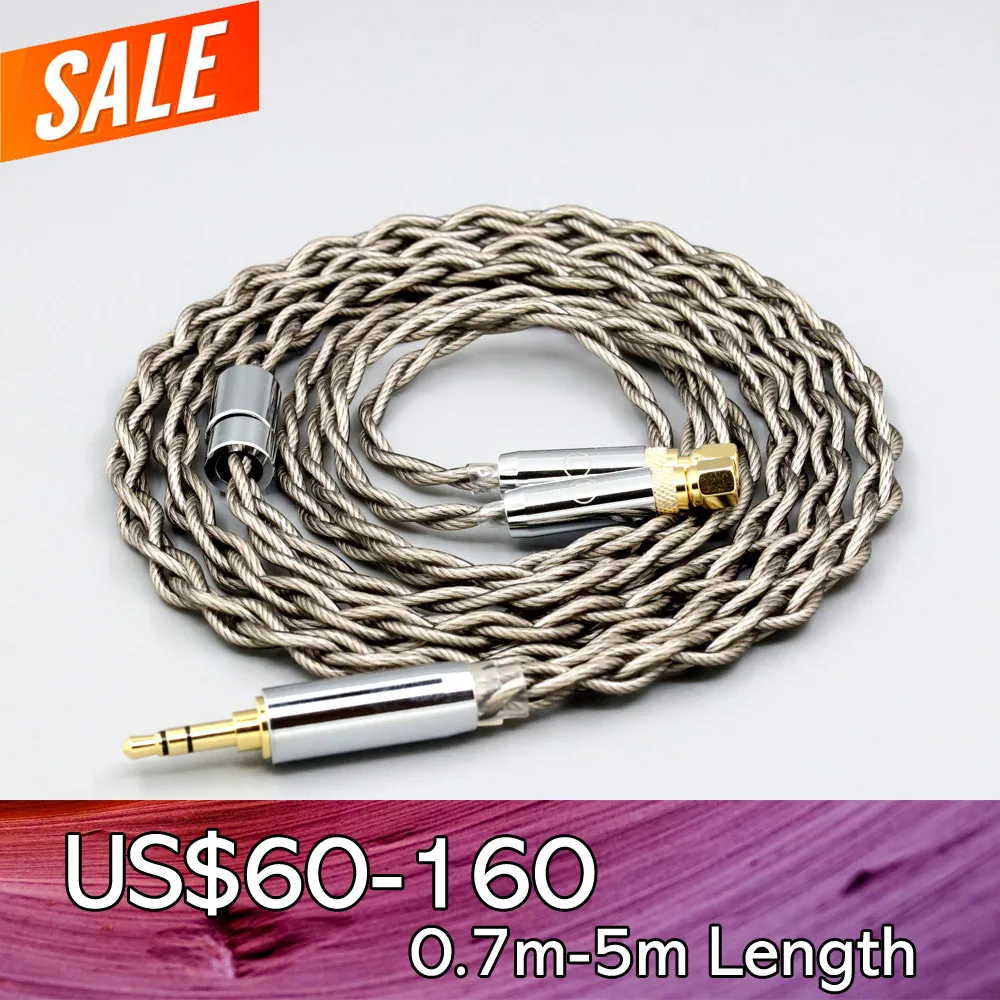 

99% Pure Silver + Graphene Silver Plated Shield Earphone Cable For HiFiMan HE400 HE5 HE6 HE300 HE4 HE500 HE6 Headphone LN007952