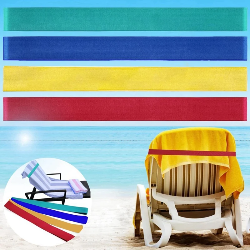 Beach Towel Bands (4 Pack),Beach Chair, Pool Chairs & Cruise Ship Essentials,The Better Towel Chair Clips Towel Holder