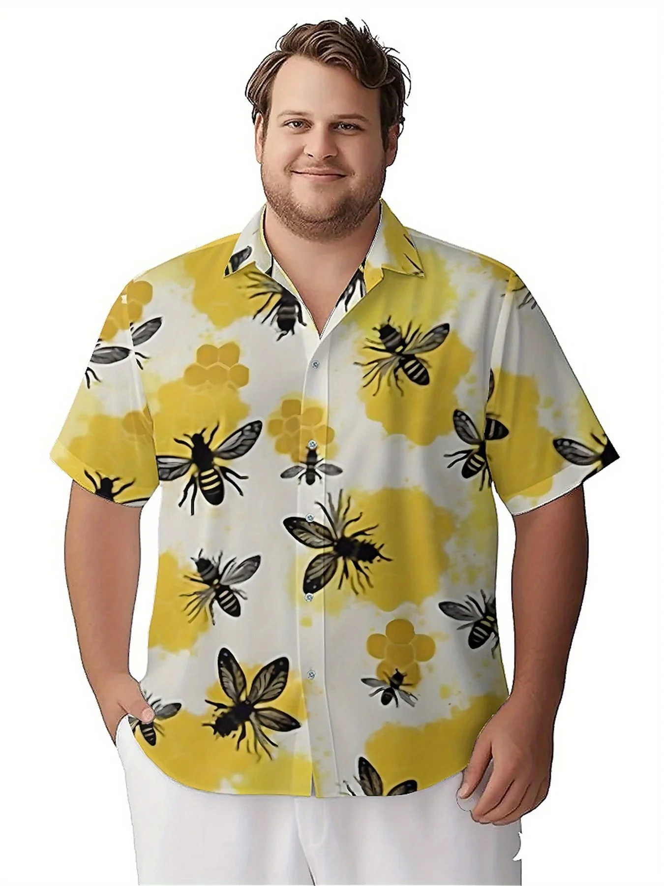 Camisas hawaianas de talla grande para hombreEstadas y hivespattern, camisetas casuales de verano, adecuadas para exteriores y fiestas, ropa de calle