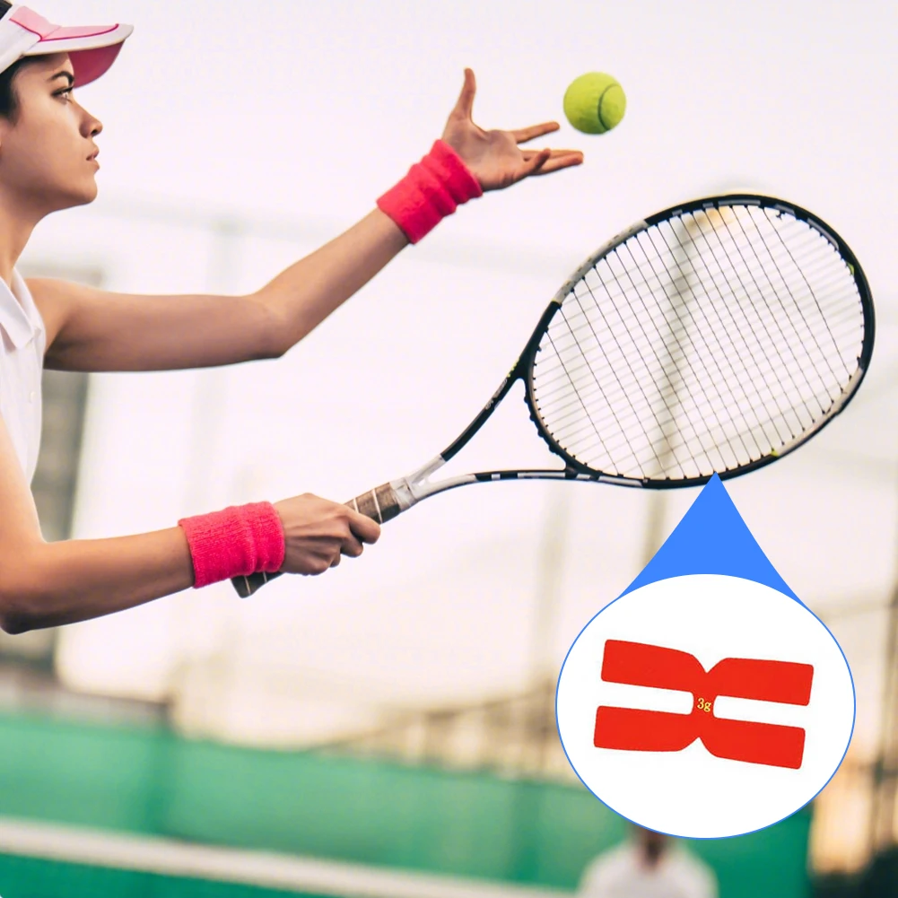 6Pcs 3g Tennis Racquet Tapes Silicone Badminton Racquet Weighted Tapes H-Shaped Tennis Badminton Racket Weight Balance Strips