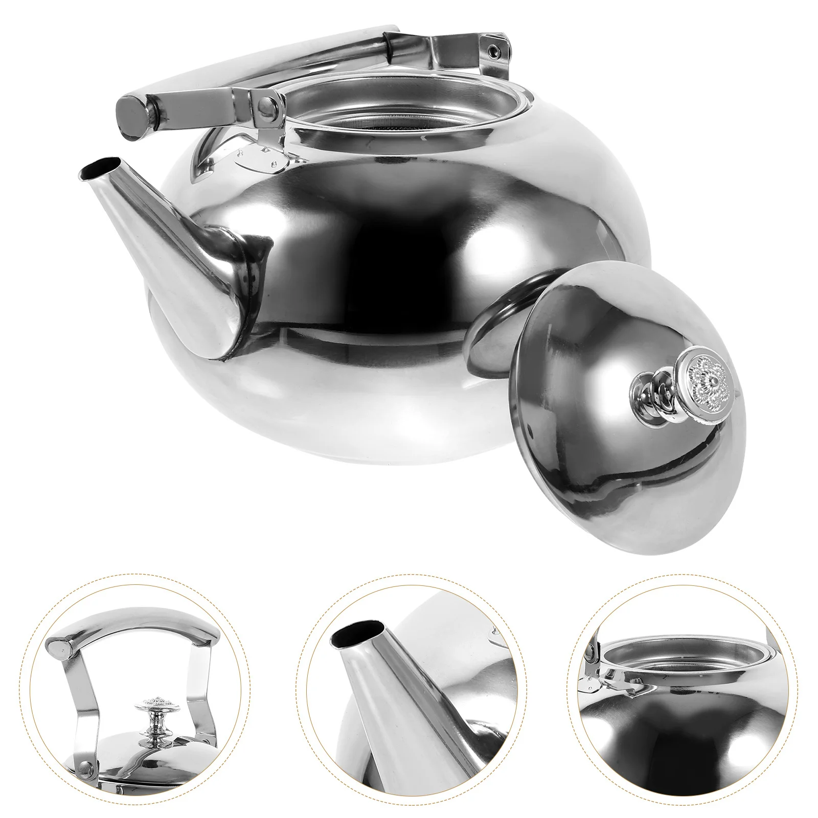 

Stainless Steel Tea Kettle With Strainer Boiling Kettle For Gas Stove Induction Cooker Kitchen