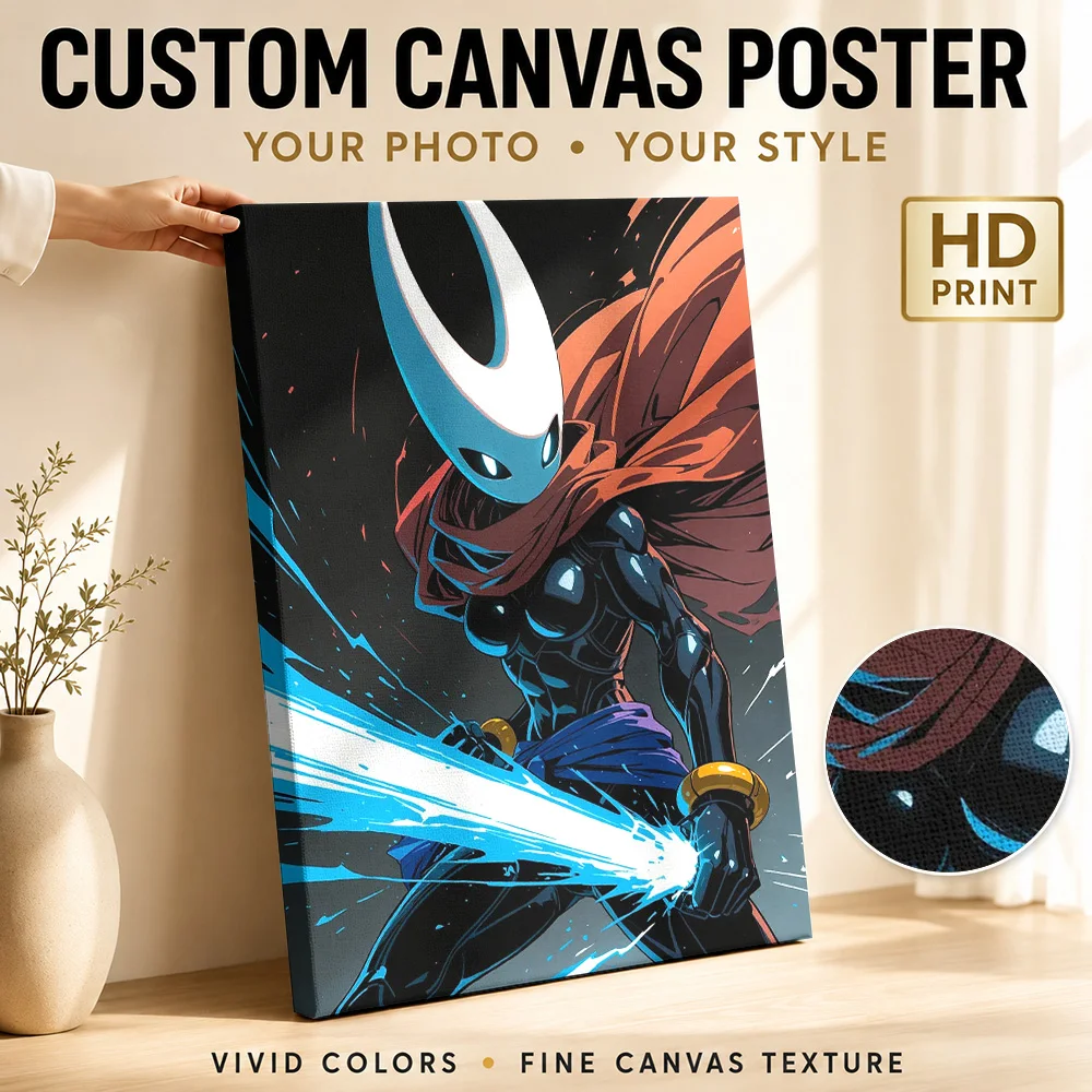 Hornet with Needle Sword Canvas Poster Personalized Photo Gaming Anime Canvas Wall Art for Game Room Decor Gift for Collectors