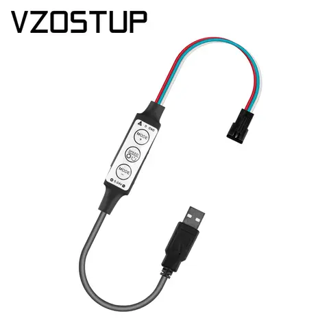 USB 3 키 WS2811 WS2812B 컨트롤러 5V 3핀 픽셀 LED 라이트 스트립 컨트롤러 JST 커넥터가 있는 드림 컬러 모듈 테이프 조명