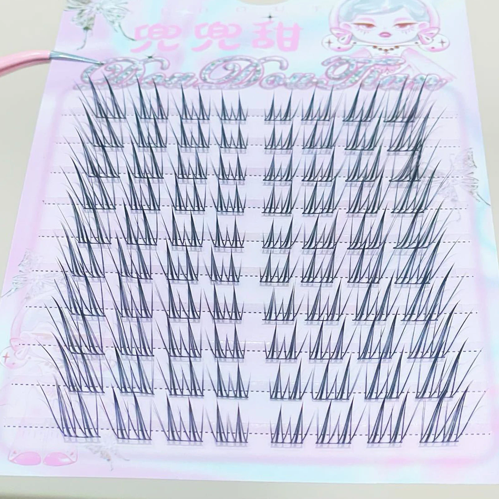 3/10 Rows Soft Individual Anime False Eyelashes Spiky Foxes Style Natural Eyelash Extensions Time-saving Choice For Beginners