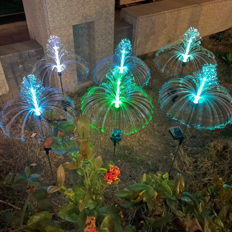 Solar Atmosphere Decorative Lights LED Fiber Optic Jellyfish Outdoor Waterproof Courtyard Garden Villa Area Lawn Lights