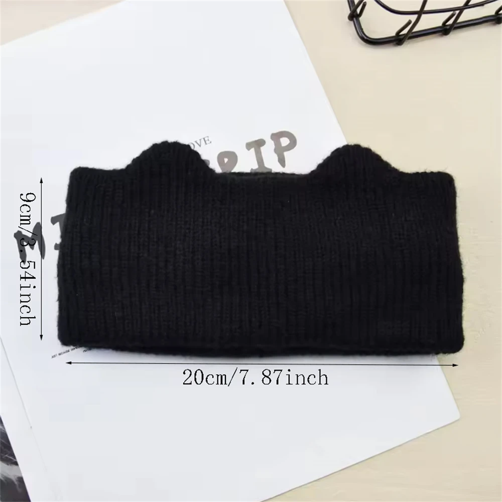 Cute Cat Ears Warm Knitted Headband Female Retro Elastic Hair Bands Wide-brimmed Head Wrap Headwrap Accessories