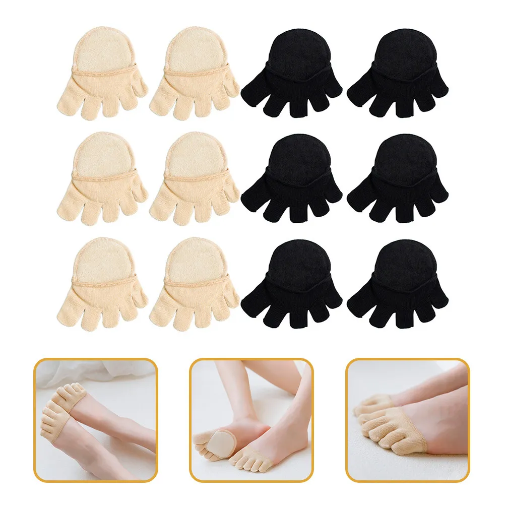 

6 Pairs Summer Thin Cotton Half Toe Socks for Women Shallow Mouth Lightweight Breathable Comfortable Durability