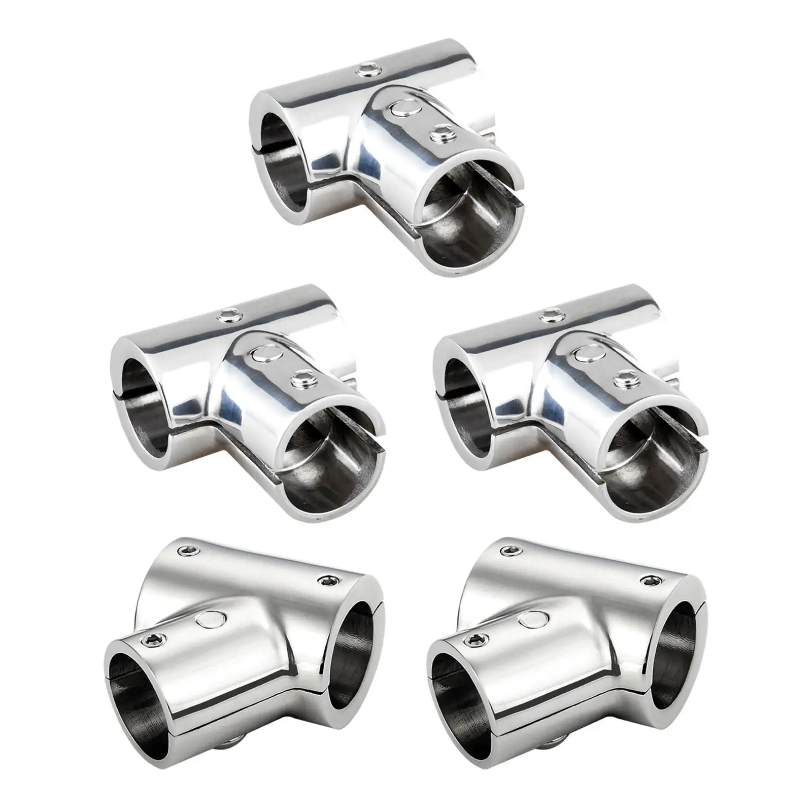 Boat Hardware Boat Tee Connector 3 Way Tubing Adjustable Boat Hand Rail Fitting Boat Railing Tube for Sailboat Deck Yacht