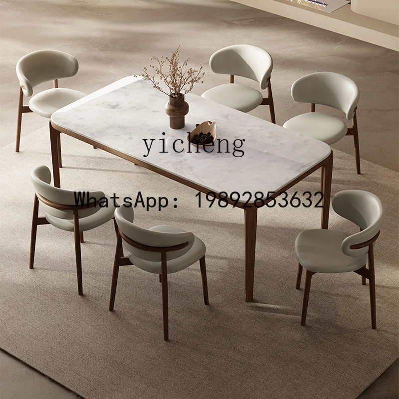 PP Pure Natural Imported Luxury Stone Dining Table Simple Marble Dining Table And Chair Combination