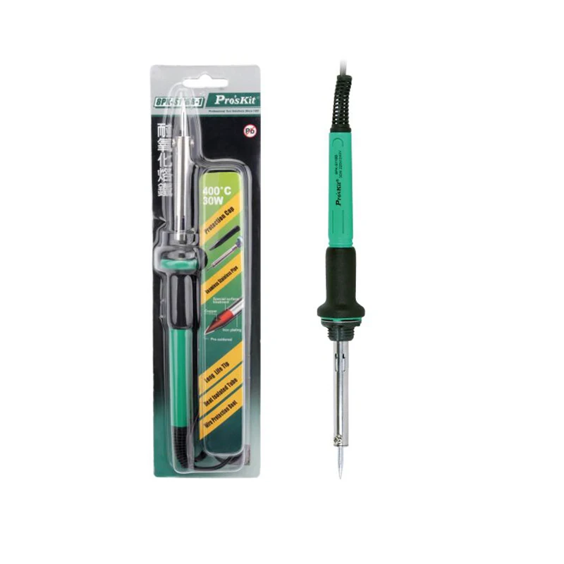 

Pro'skit 8PK-S118B-1 Oxidation resistant electric soldering iron 30W constant temperature soldering iron with heat shield